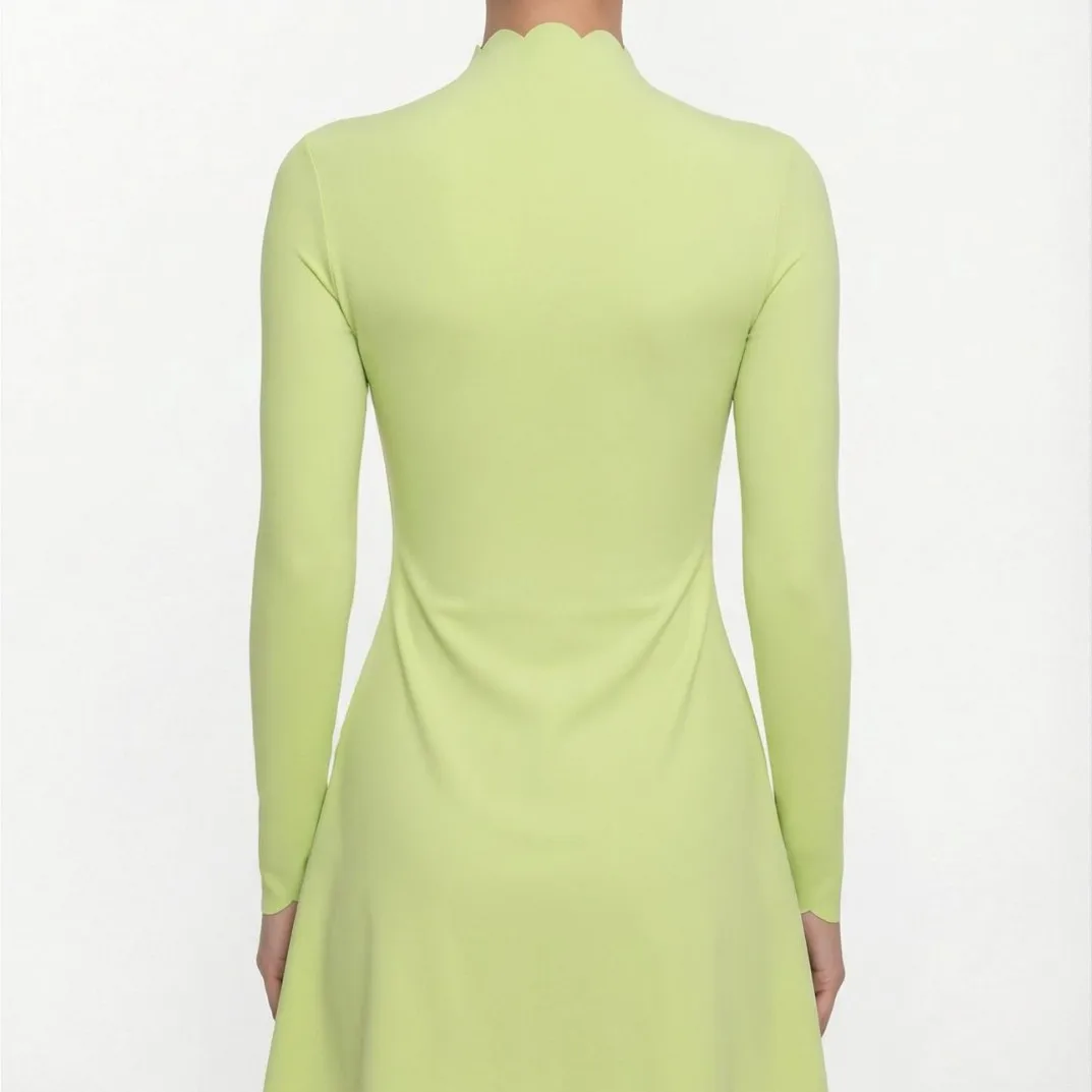 Tennis Clothes Women's Long Sleeve Wave Lace Golf Wear Tennis Skirt Breathable Quick-Drying Yoga One-Piece Dress - view 4