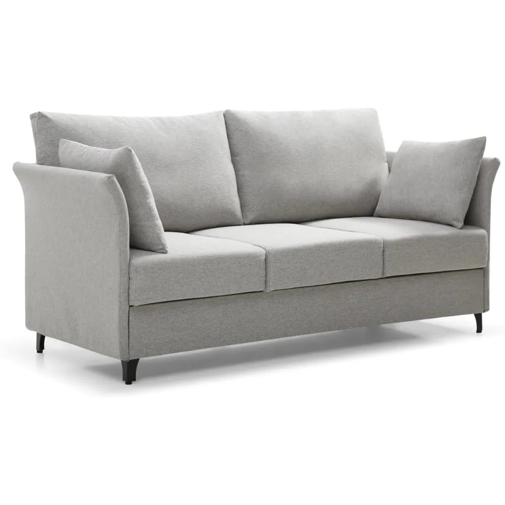 أريكة حديثة لمنتصف القرن مكونة من 3 مقاعد بقدرة 65.35 وات أريكة بمقعد عميق لغرفة المعيشة، أريكة قماشية مكونة من 3 أشخاص أريكة مريحة للنوم