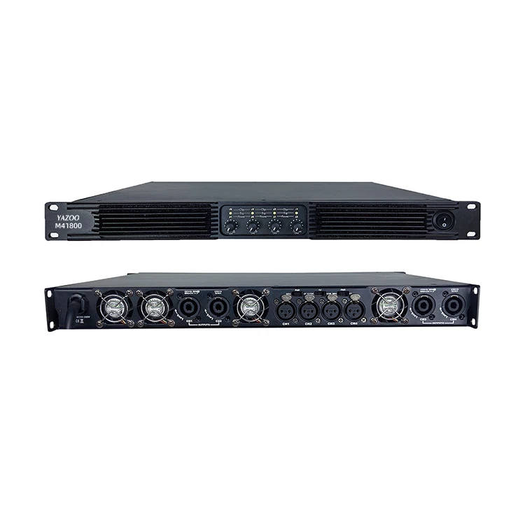 M41800 Big Power Amplificador 4 Channel Digital Amplifier 1U Size Pro 1800W*4 Speaker Amplifier Switching Power Audio Amplifier