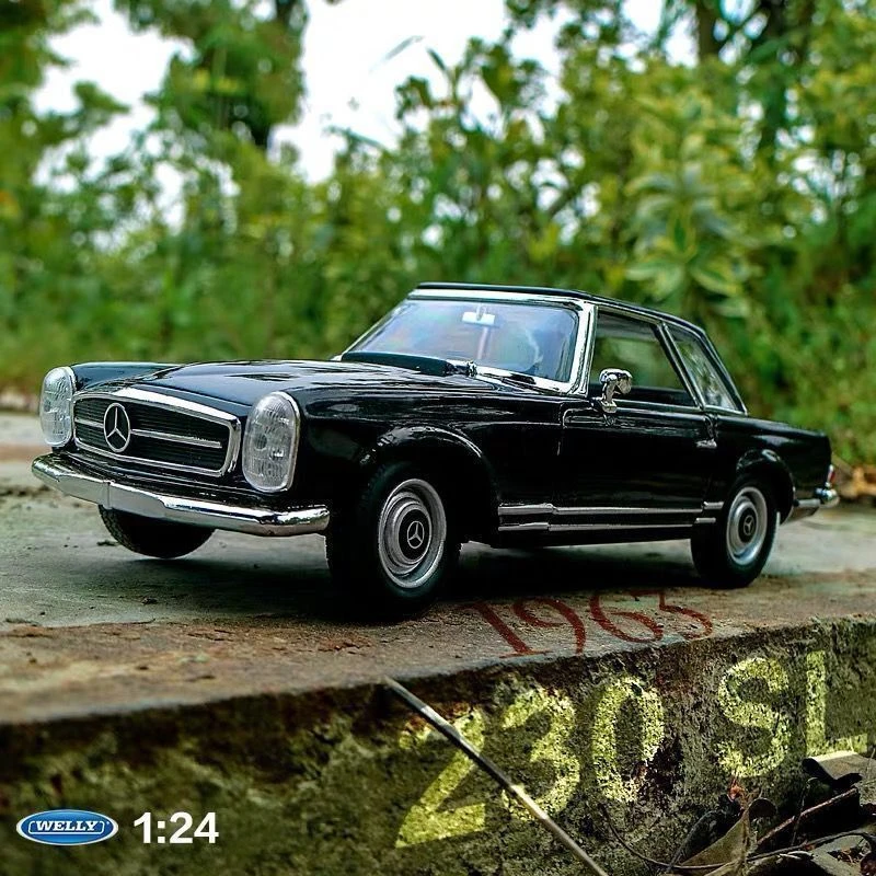 

WELLY 1:24 Mercedes-Benz 230SL Alloy Classic Car Model Simulation Diecast Metal Retro Old Car Model Collection Children Toy Gift