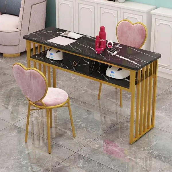 

Wooden Modern Combination Salon Nail Table and Chair Sets Manicure Table Nails Desk