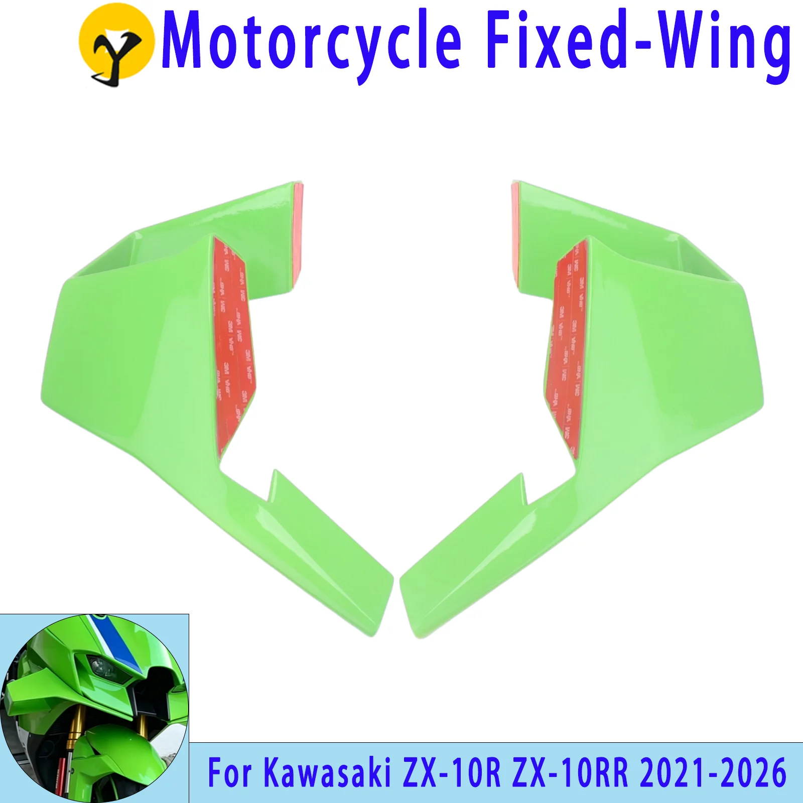 

For Kawasaki ZX-10R ZX-10RR 2021–2026 models made of high-quality ABS material Motorcycle Aerodynamic Fixed-Wing Spoiler
