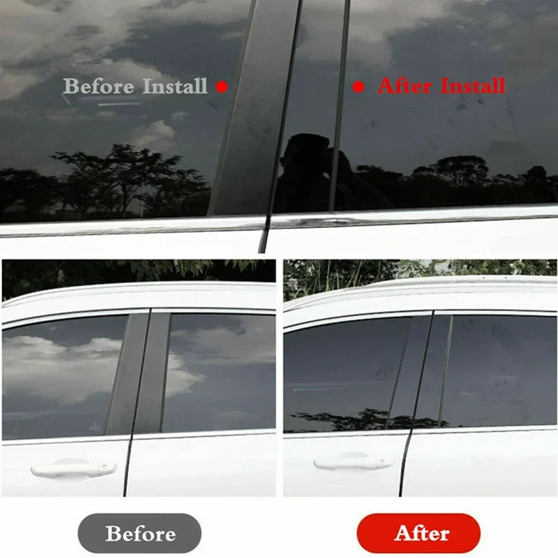 Door Window Decoration Trims Pillar Posts Stickers Auto Styling for AUDI A6L Car accessories