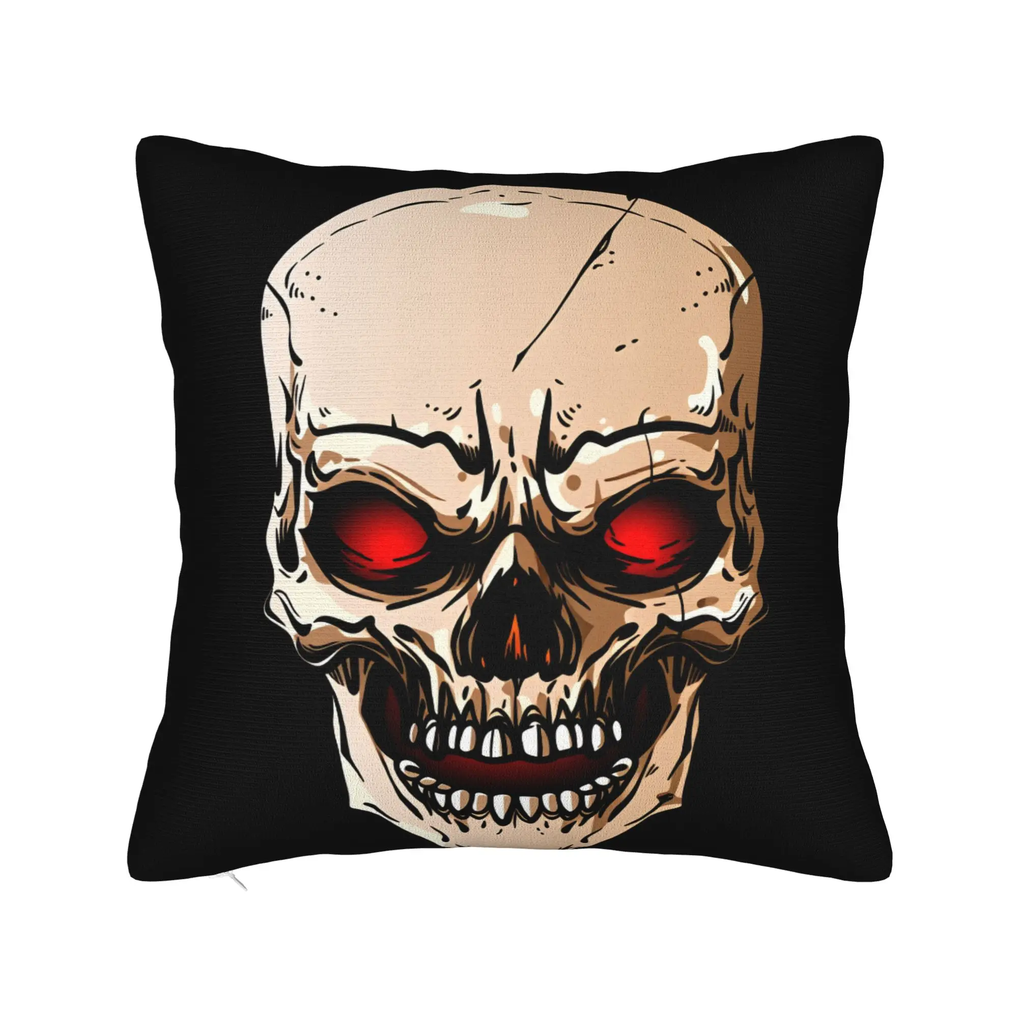 Black Grey Skull Face Día de los Muertos Pillow Case  Comfy Pillow Cover Vintage Cushion Cover For Living Room Sofa