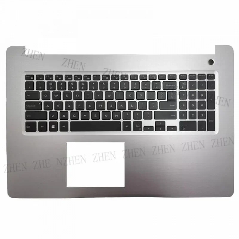 

Y 06V9FW Серебряный упор для рук, верхний чехол, клавиатура с подсветкой для Dell Inspiron 17 5770 5775