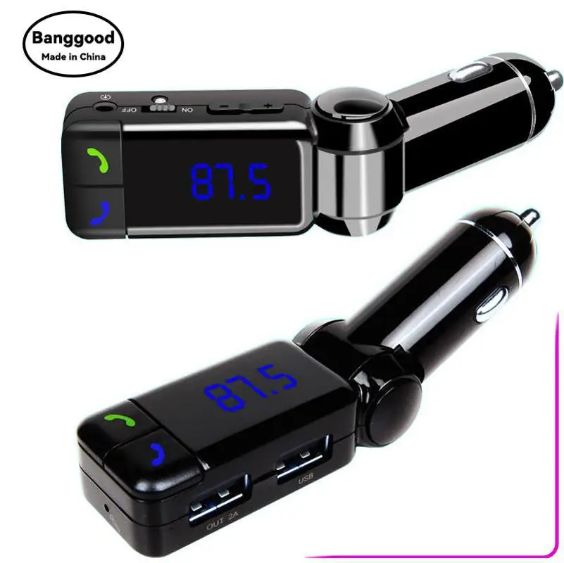 

BC06 Car Bluetooth Hands-Free MP3 Player FM Transmitter Mobile Phone Charger Call with Display Batch