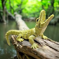 3D printed integrated skeleton crocodile, joints are fully movable and shapeable, desktop & bedroom decorations, toys, home decoration, desktop accessories