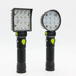 Rechargeable LED Work Light with Magnetic Flexible Base, USB Charging, 4 Lighting Modes, COB Flashlight for Camping, Car Repair