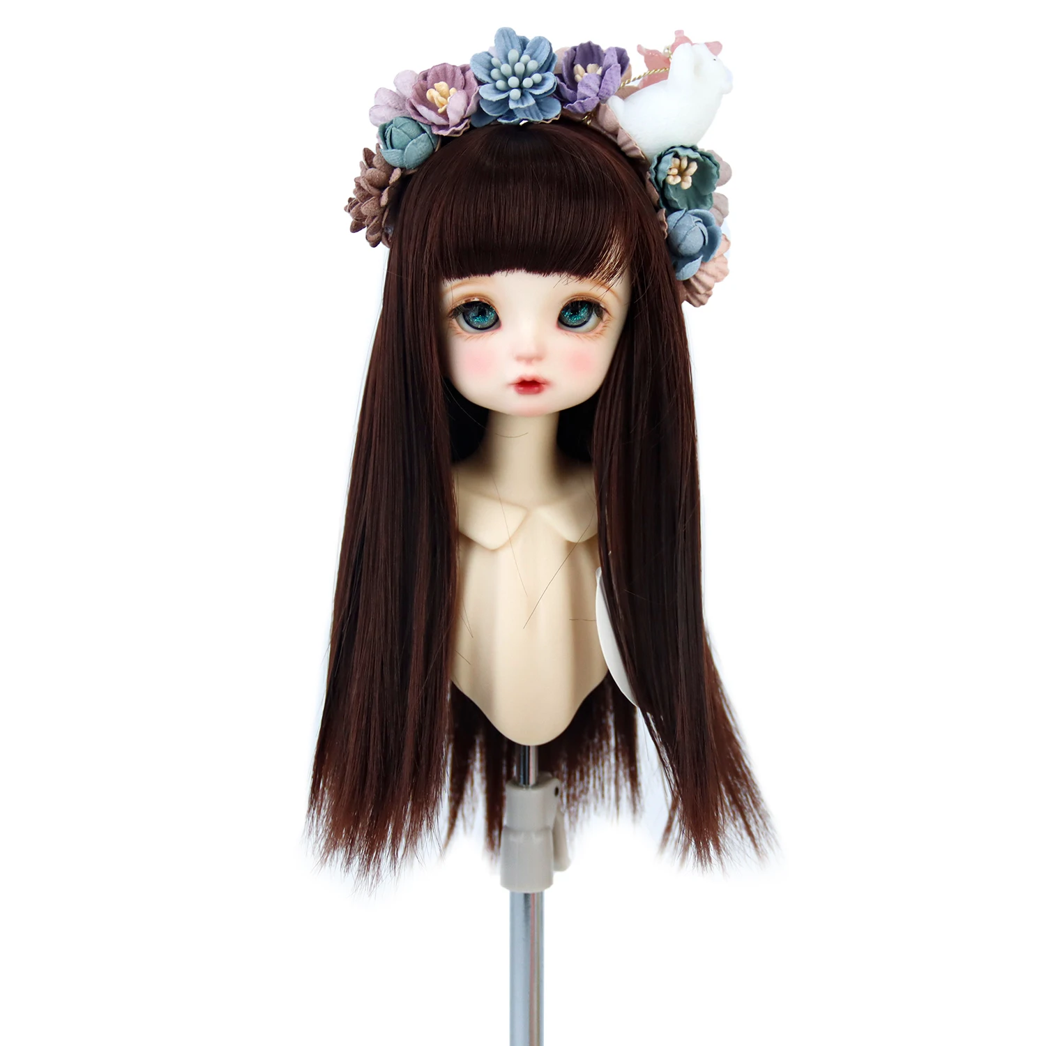 

New 1/6 BJD Wigs Long Straight Natural Color Doll Hair 6-7'' 16-16.5cm Head Circumference Synthetic fiber Dolls Wigs