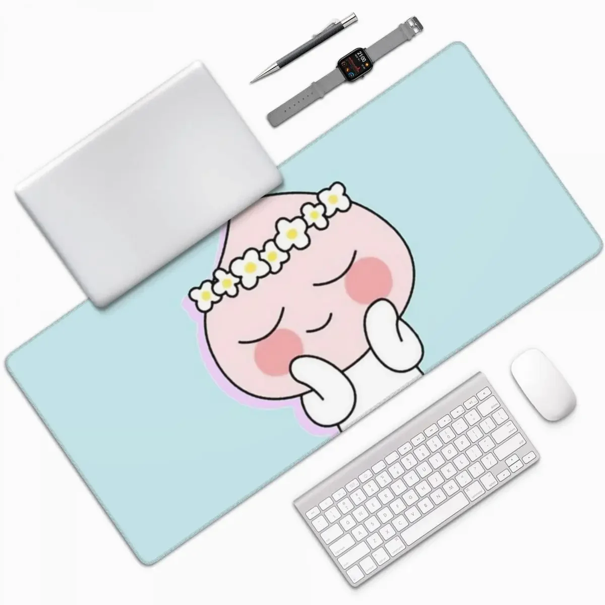 Silly Baby Apeach Large Mouse Pad Computer Keyboard Mouse Mat Gaming PC Laptop Desk Mat Office Accessories Table Mats