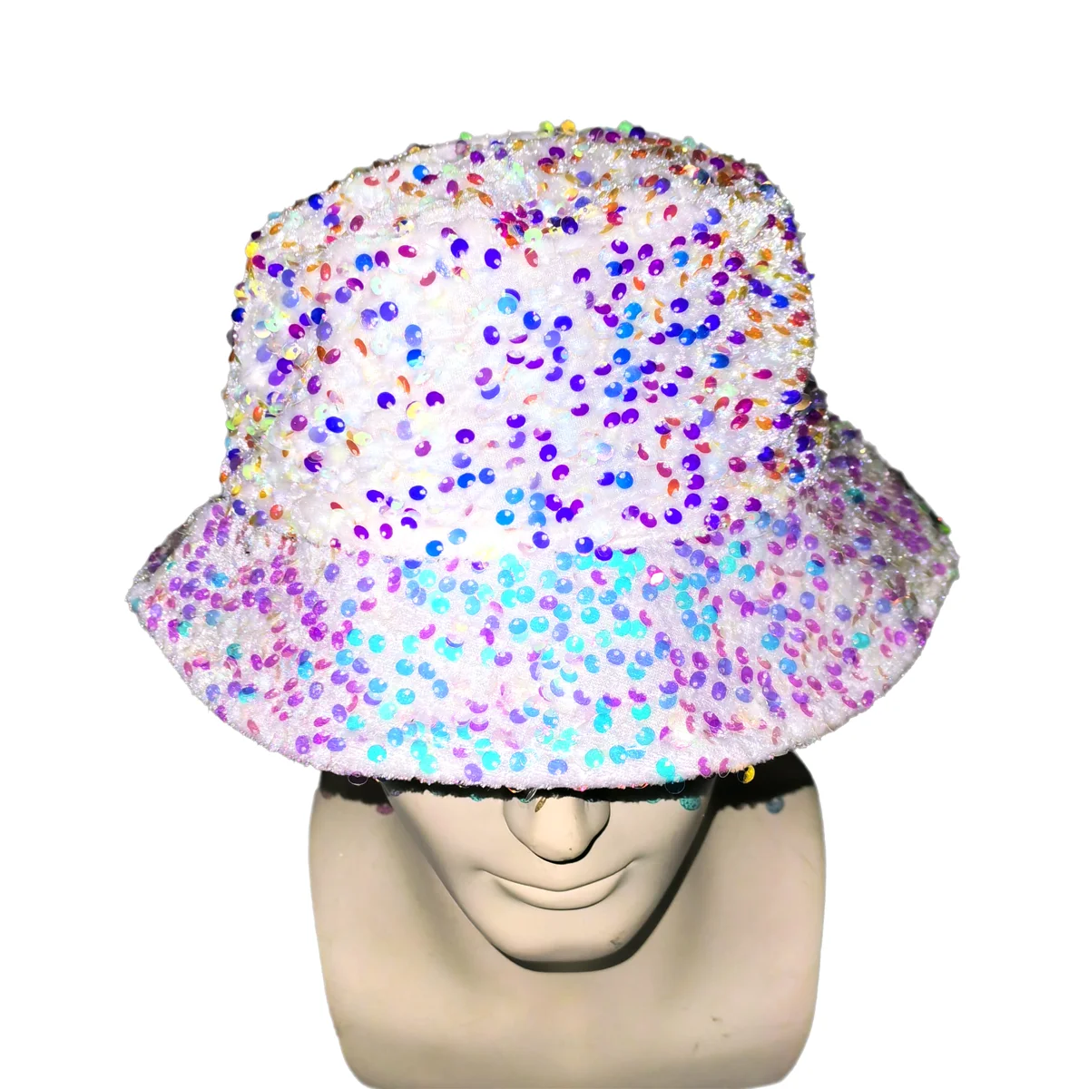 Super Shiny Stage Reflections Sequins Panama Bucket Hat for Men Women Outdoors Perform Supple Influencers Fisherman Caps Zj25