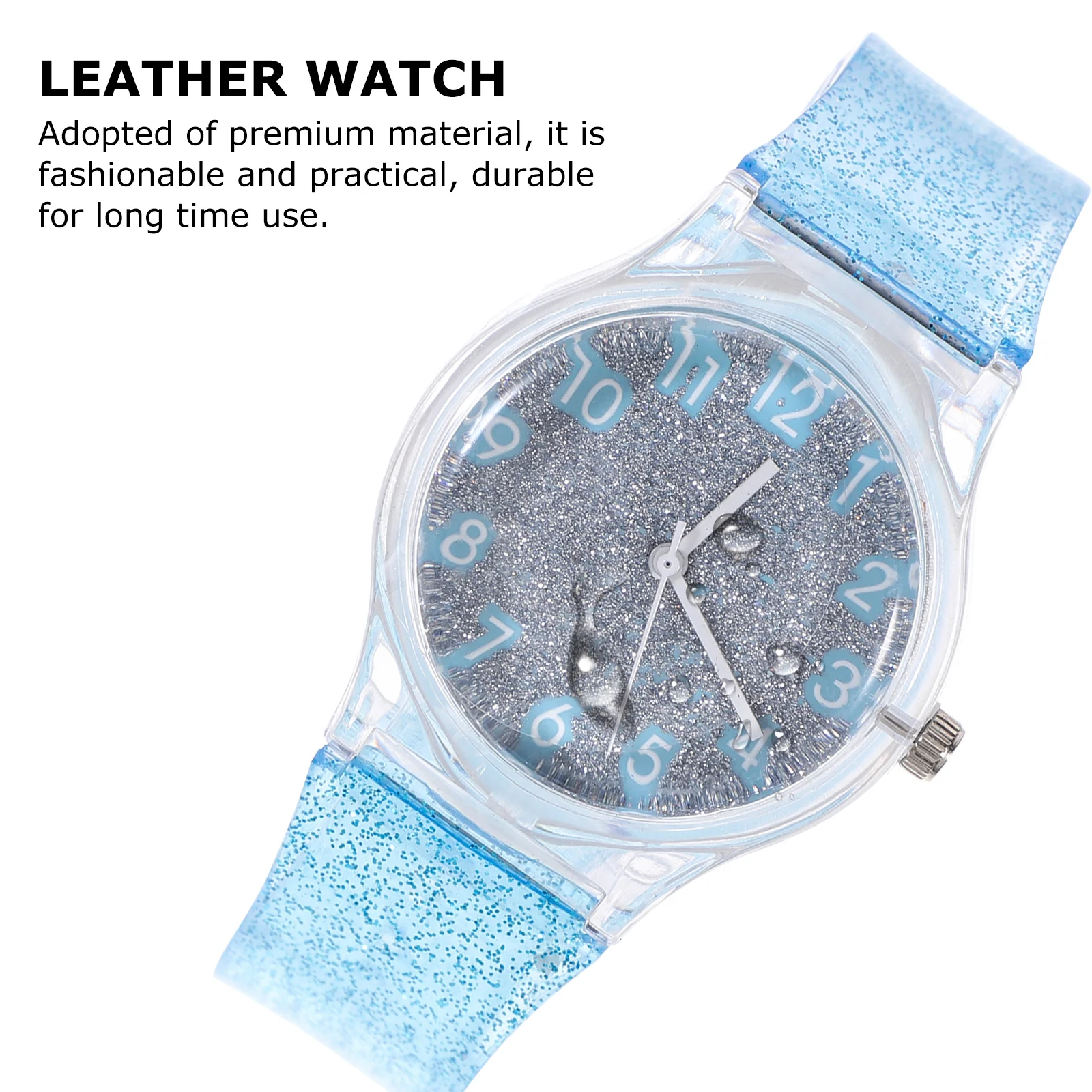 Reloj de moda para niños, reloj de pulsera de cuarzo creativo brillante azul para niños, regalo de cumpleaños y Navidad cómodo ajustable