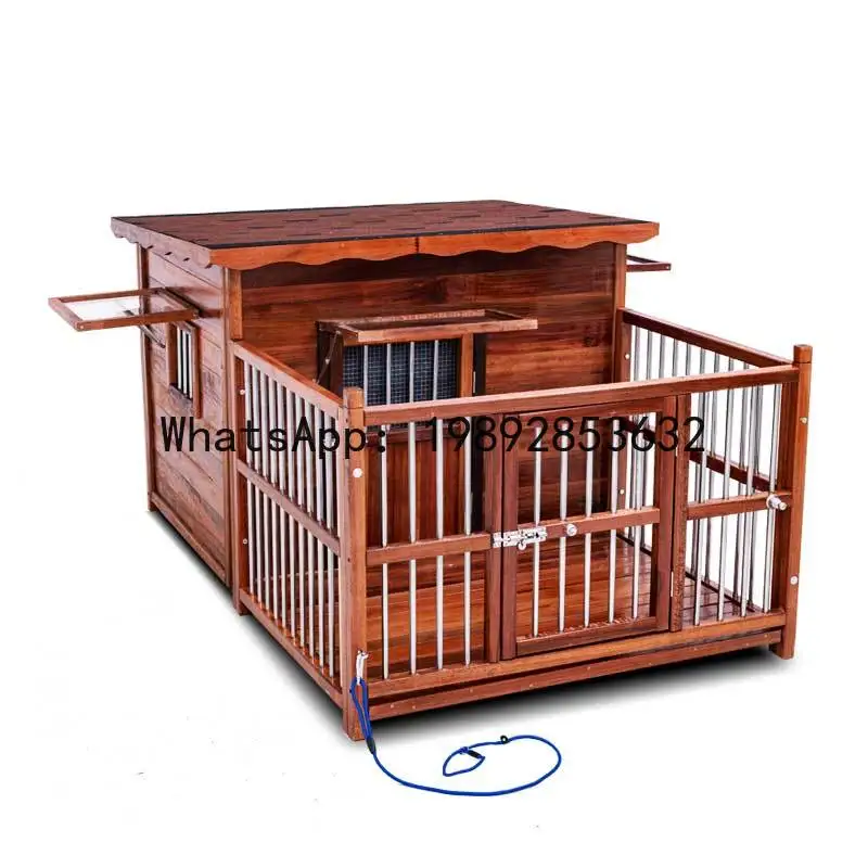 YFY Outdoor  House Solid Wood Waterproof  Kennel All-Season  House Small Medium Large  House  Villa