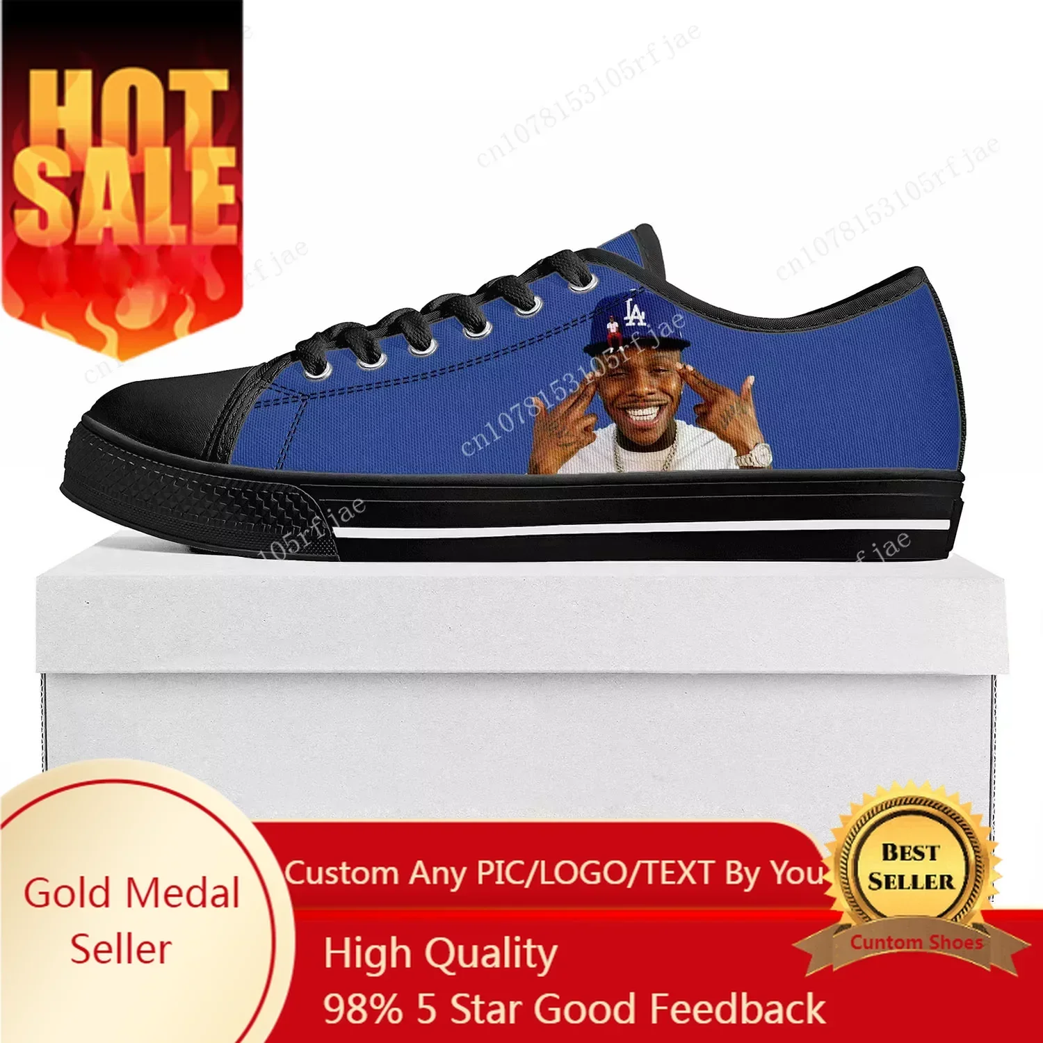 DaBaby Rapper Music Pop Low Top Sneakers Mens Womens Teenager Canvas Sneaker  Prode Casual Couple Shoes Custom Shoe