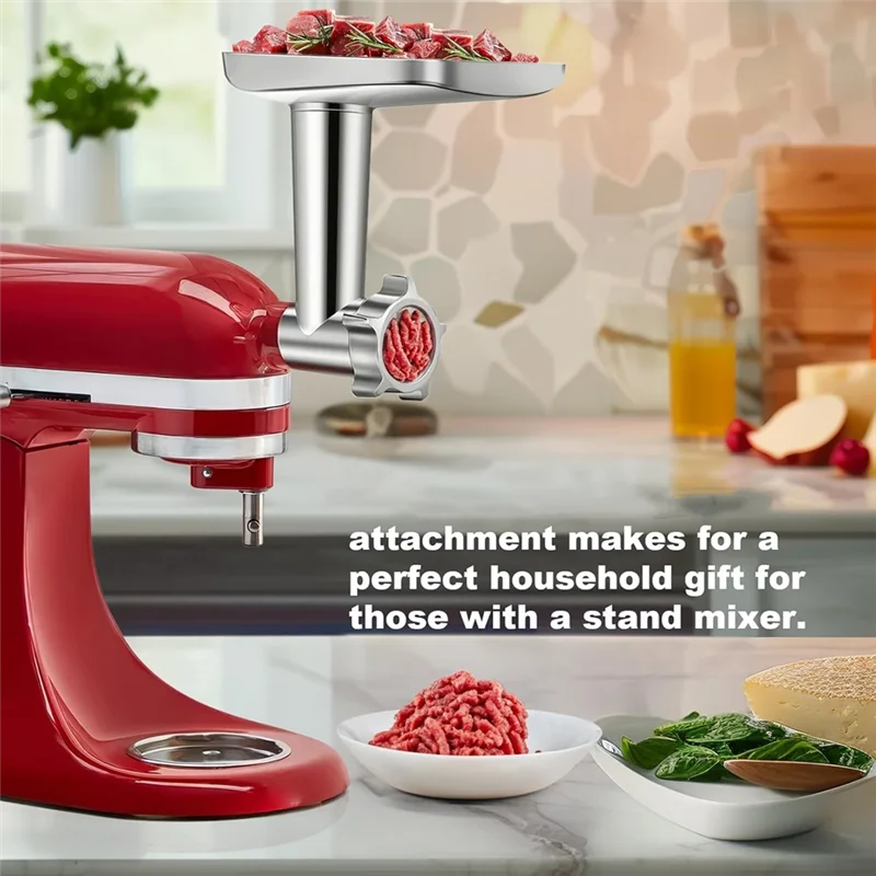 

A68G-насадка для мясорубки для Kitchenaid, подставка для миксера, аксессуар для мясорубки из нержавеющей стали, нож, сетка, комбинация лезвий