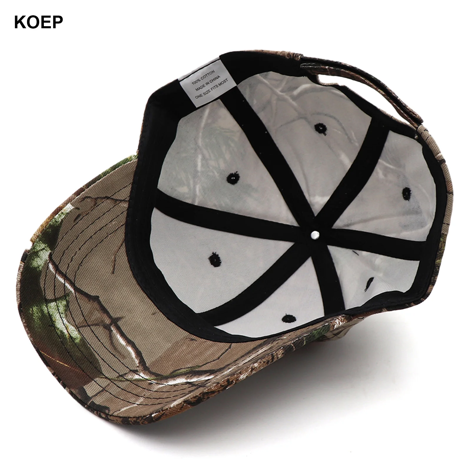 KOEP Green Tree Camo Adjustable Baseball Cap Outdoor Fishing Caps Biomimetic Camouflage Hat Designed Specifically For Hunting