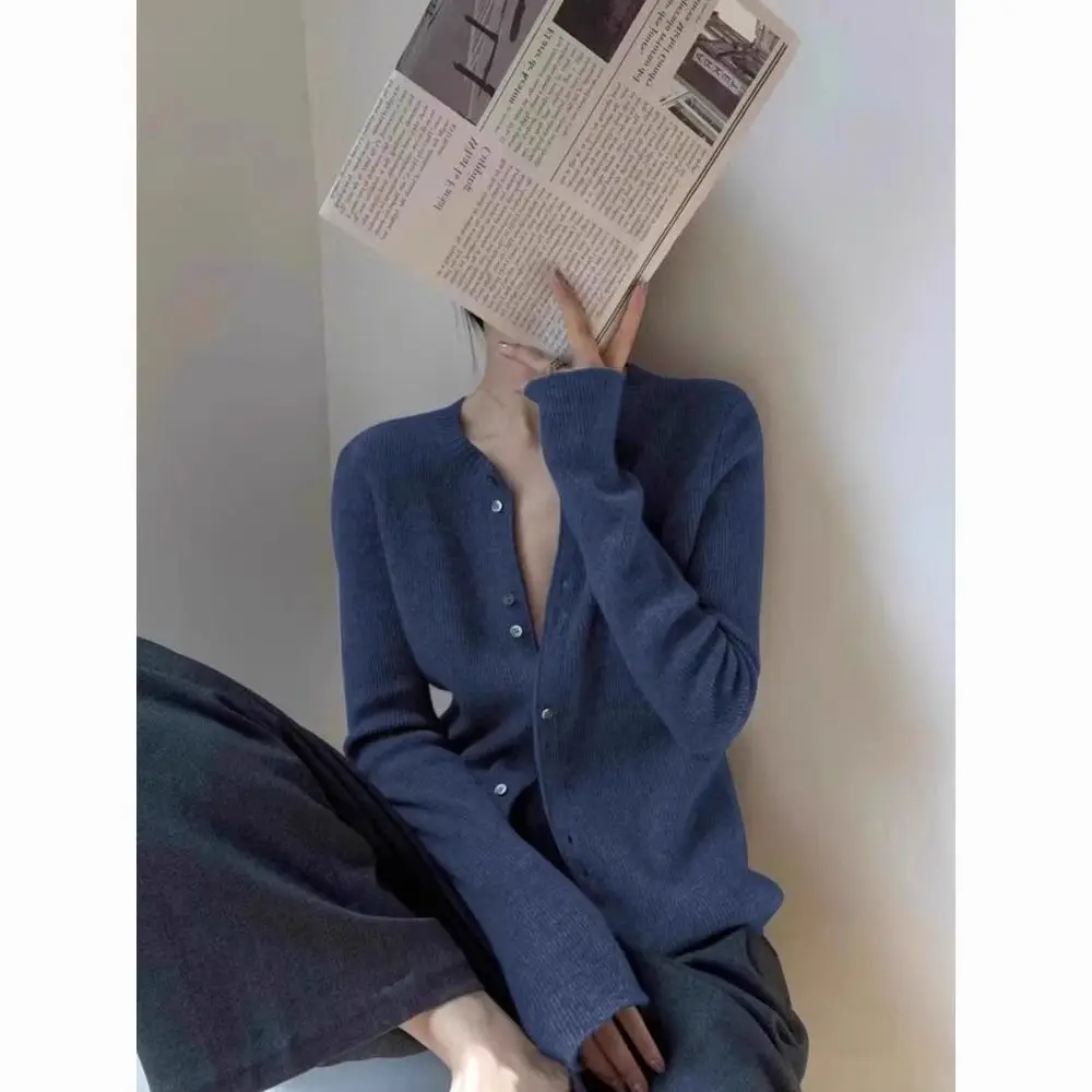 Pullover Pullover Strickjacken Damen Strickjacke Y2k Frau American Style Letterman Patch Border Campus College Preppy Academy Ol