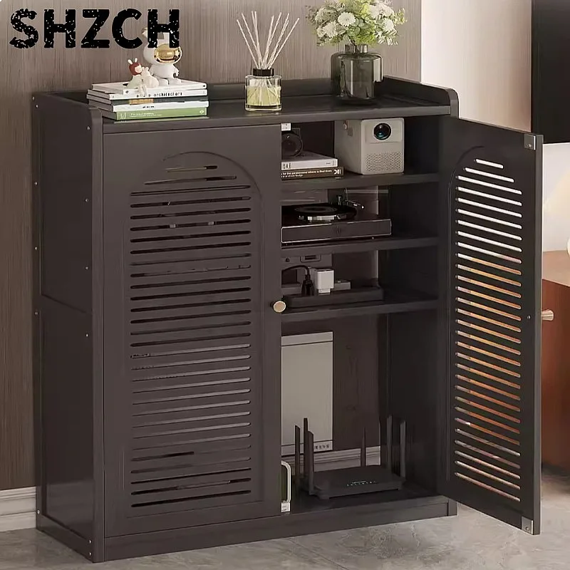 WiFi Router Cabinet Floor Standing Set-Top Box Holder Cable Management Organizer