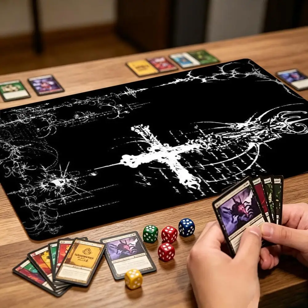 Dark Gothic Style TCG Playmat Large Desk Mat Mouse Pad Mouse Mat Non‑Slip Rubber  Keyboard Pad Card Game Gaming Desk Decoration