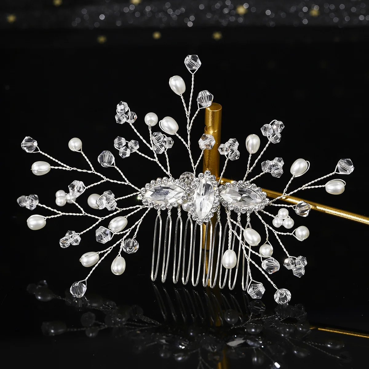 Sisir Rambut Wanita Berlian Imitasi Mulia Mewah Jepit Rambut Putri Kristal Trendi Jepit Rambut Aksesori Rambut Pernikahan Pengantin Sebagai Hadiah