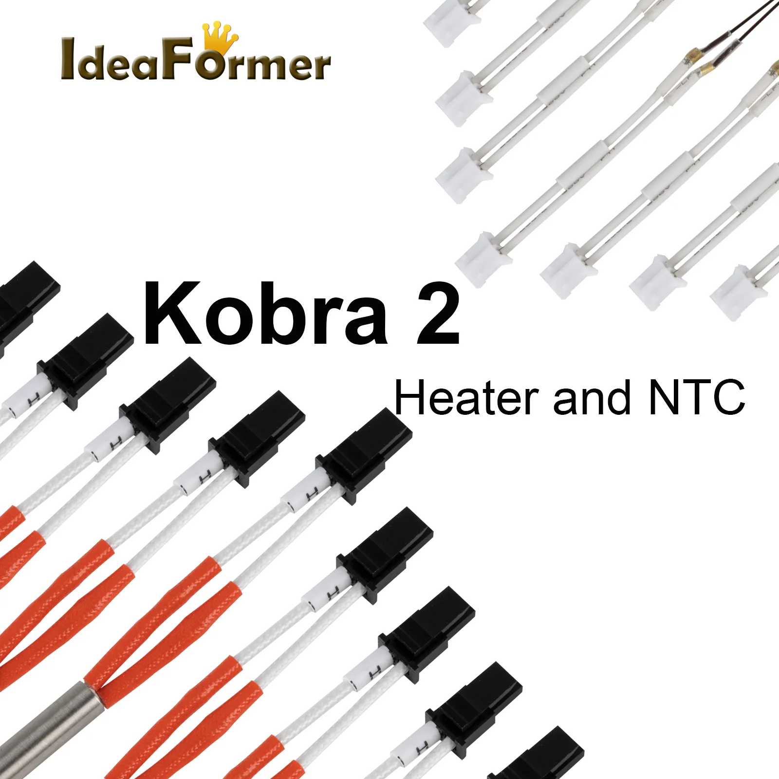 For Kobra2 Plus/ Kobra2 Pro/ Kobra2 Neo/ Kobra2 NTC100K Heating Tube For Kobra 2 Hotend Thermistor Heater Cartridge 24V 60W