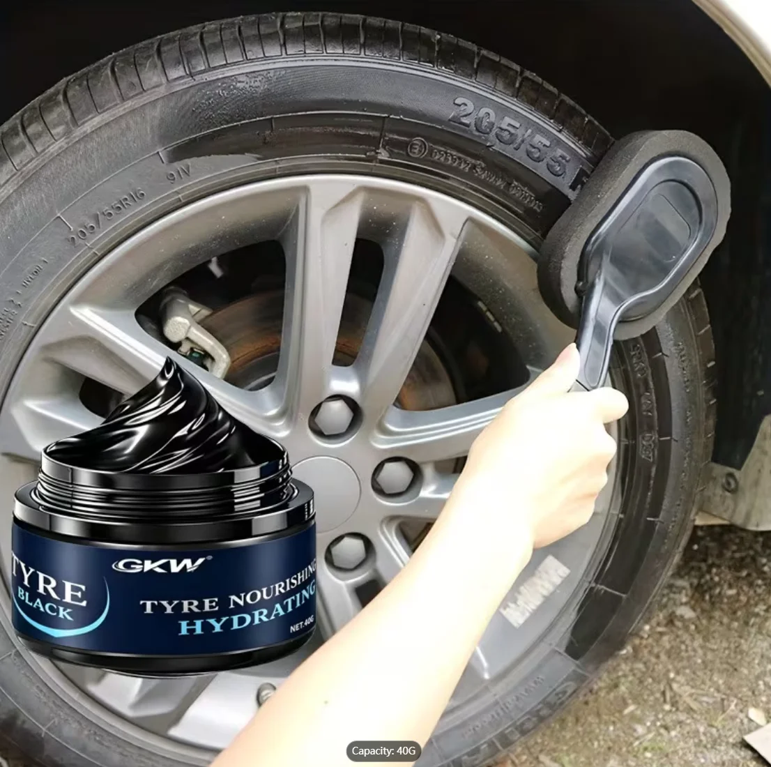 Car Tire Shine Wax & Brightener, Waterproof Dressing for Tires & Plastic Parts, Premium Polish, Long-lasting Anti-Dust Shield