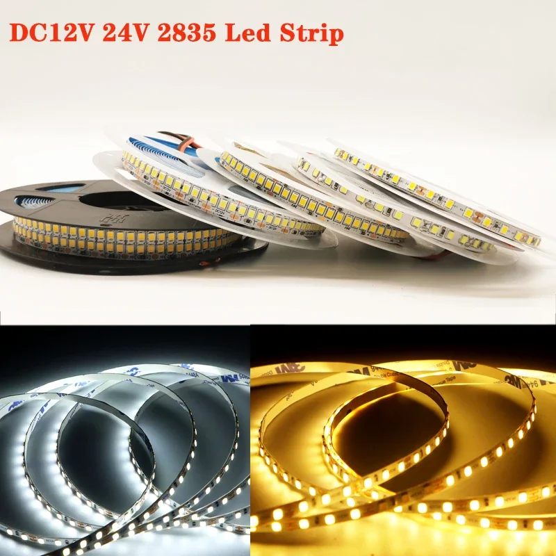 

DC12V 24V 2835 LED Strip 5mm 8mm 10mm Tape Light Ribbon 120/240/480 LED Warm White / Cold White Strip Light Dimmable Home Decor