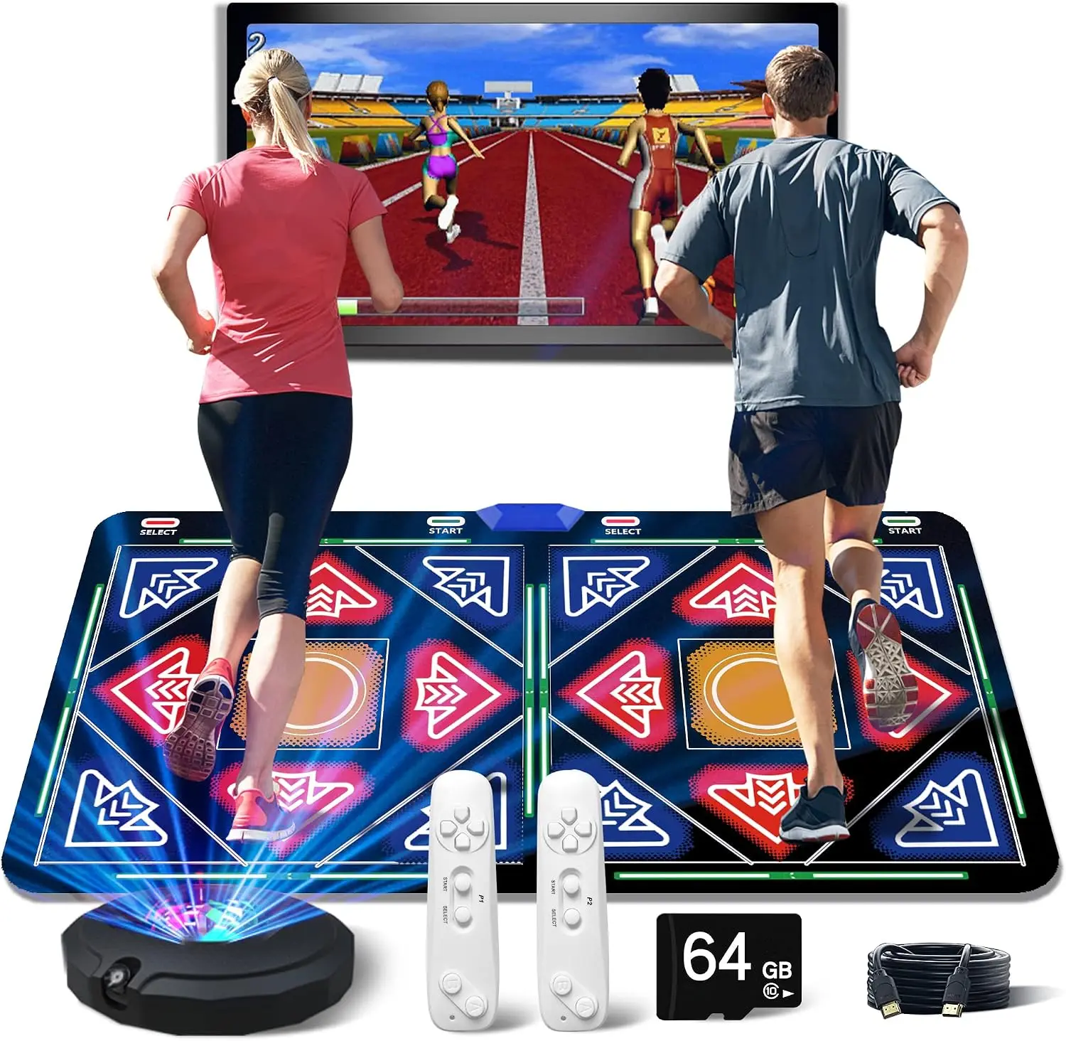Single/Double HDMI Musical Electronic Dance mat with a Camera,a 64G Large Memory Card,Including 1030 Games,81 Music Videos,650 S