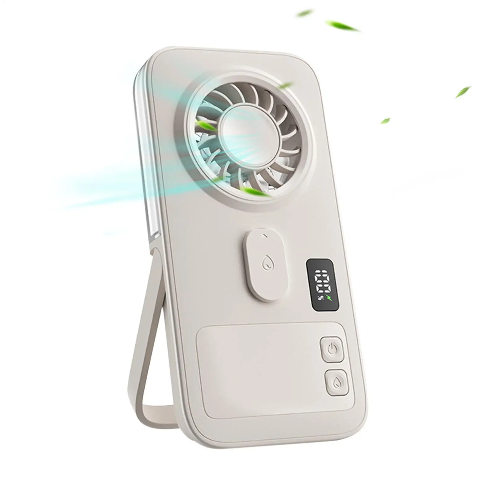 Fan with Mist Digital Display Battery Operated Mini Cooling Ultra-Thin Portable Fan Mister for Home Office Outdoor Summer