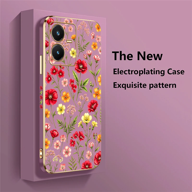Cute Flower Pattern Case For V - Vivo V40 review and price