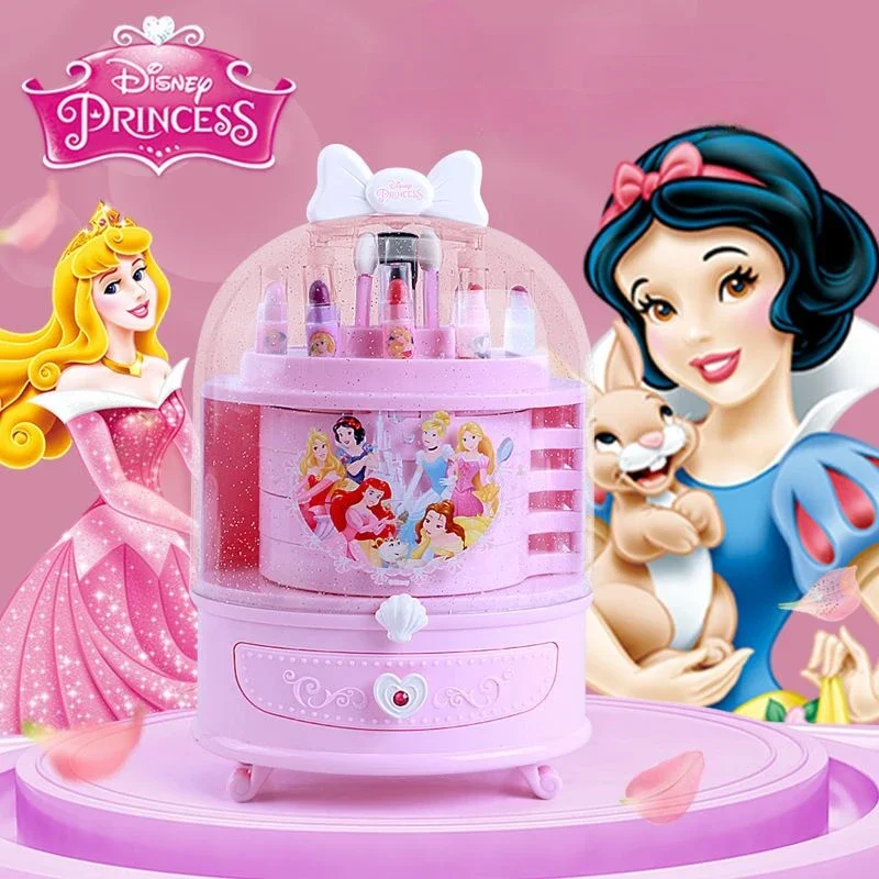 Disney-Meninas Branca de Neve Princesa Maquiagem, Cosméticos Reais, Caixa de Beleza, Caixa Original, Presente de Aniversário Infantil, Elsa