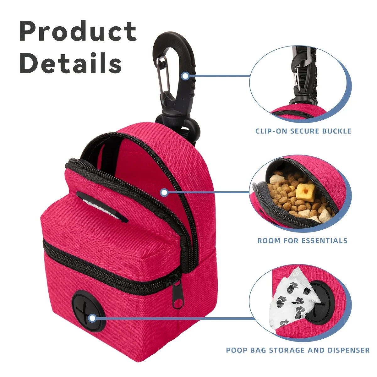 Portable Dog Waste Bag Dispenser With Secure Clip For Leash Pet Treat Pouch Walking Camping Travel Daily Pet Accessory Bags Set