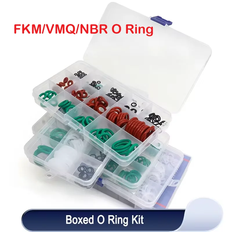 

VMQ NBR FKM O-Ring Kit High Quality Red/Black/Green For Car Gasket Rubber Washer Seals Assortment Sealing Gasket