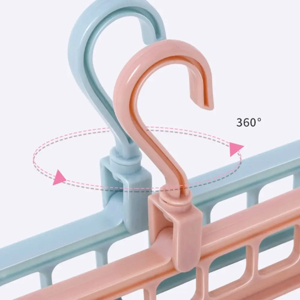 9-Hole Wardrobe Storage Rack Space-saving Anti-slip Clothes Drying Rack 360 Degree Rotation Folding Foldable Clothes Hanger
