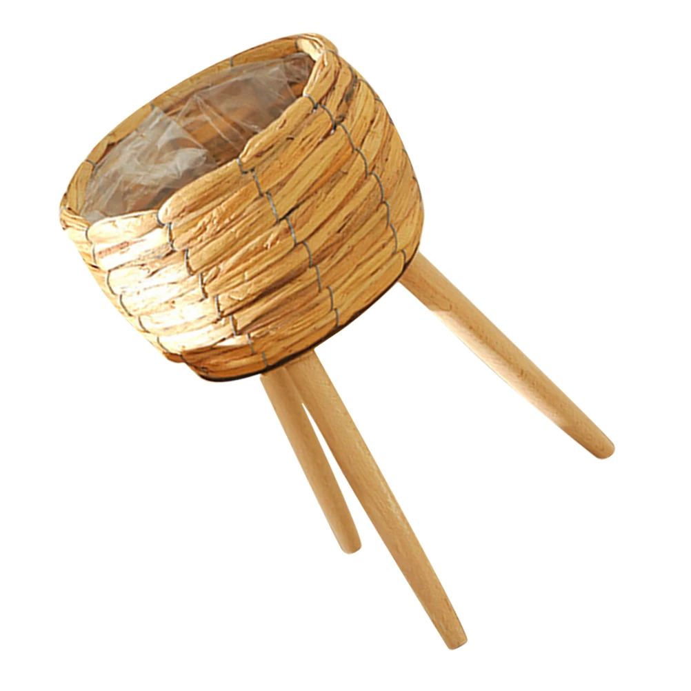 

Woven Flower Basket Decorative Plant Basket For Home Living Room Bedroom Hotel Handmade Grass Wood Planter Indoor Garden Pots