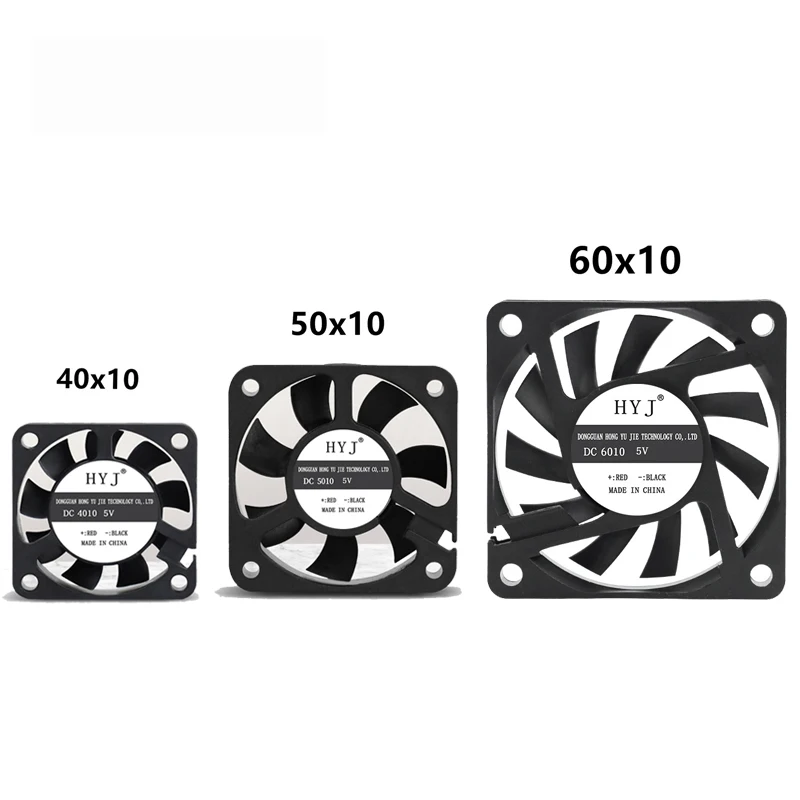 5V 2-Pin 40x40x10mm 50x50x10mm 60x60x10mm PC Computer CPU System Heatsink Brushless Cooling Fan Silent Chassis Radiator Fans