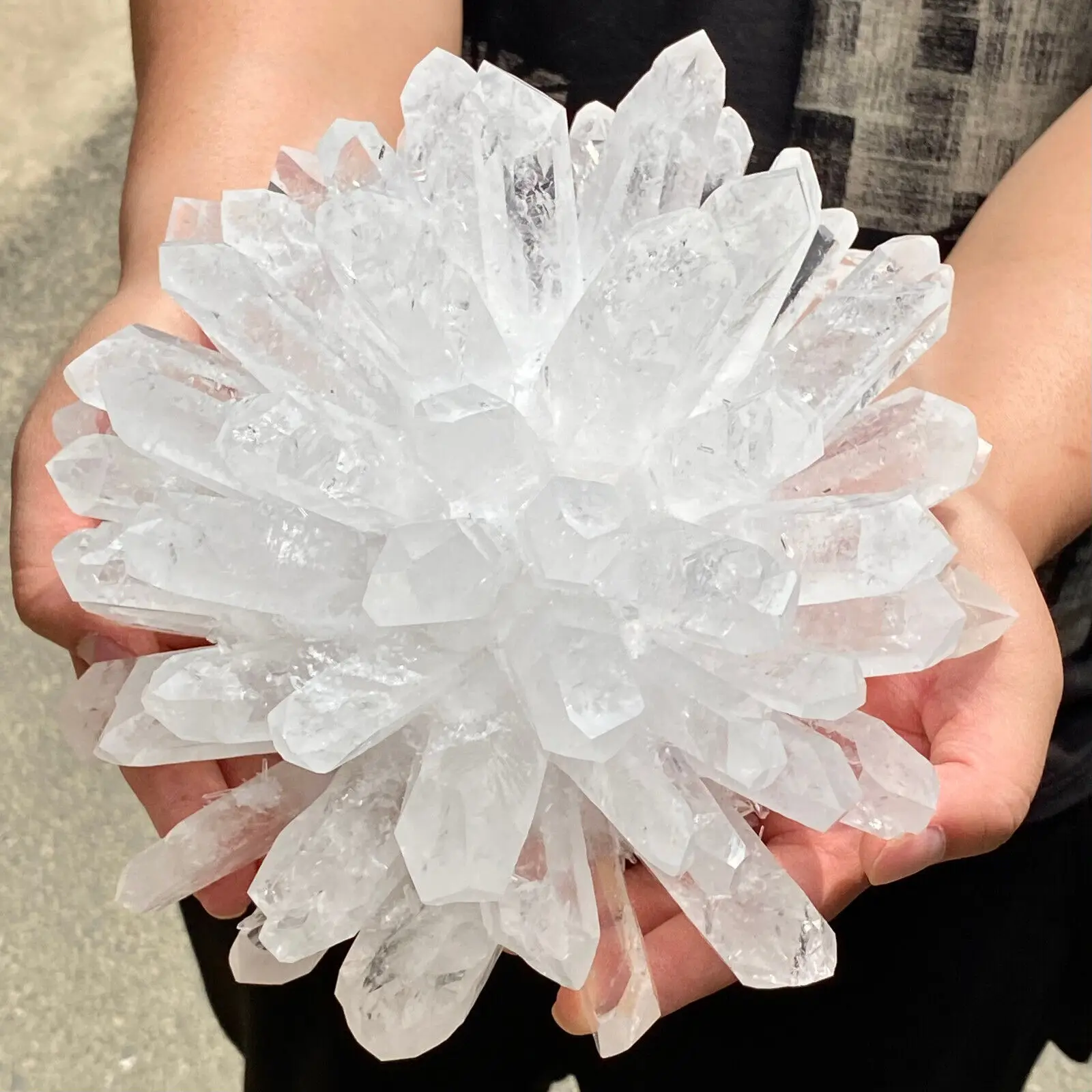 Natural Rare White Transparent Quartz Crystal Mineral Cluster ​Specimen Home Office Degaussing Decoration Energy Gem