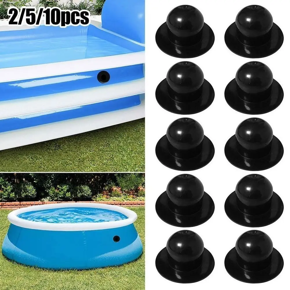 1/2/5Pcs Replacement Parts Strainer Hole Plug Inflatable Swimming Pool Filter Pump Plastic Water Stopper Black For Intex