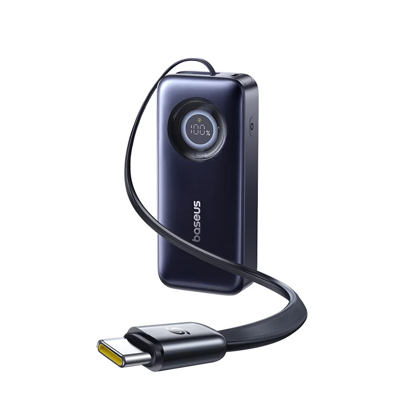 Baseus 65W Powerbank 20000mAh Snelladen met ingebouwde intrekbare Type-C kabel voor laptops, iPhone 17, 16, 15 Pro Max, Samsung - afbeelding 2