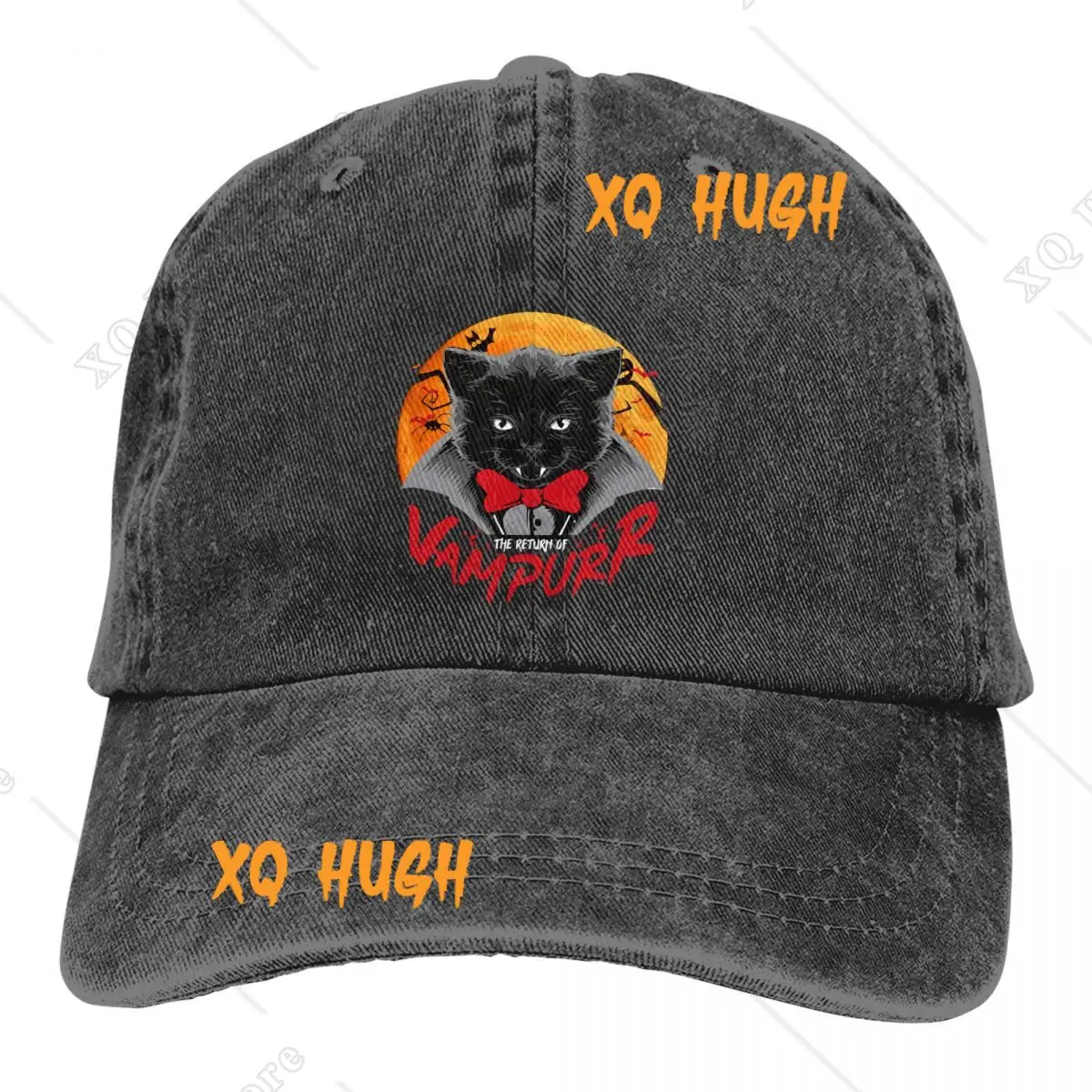 Washed Men's Baseball Cap Black Cat Trucker Snapback Cowboy Caps Dad Hat The Return of Vampurr Golf Hats