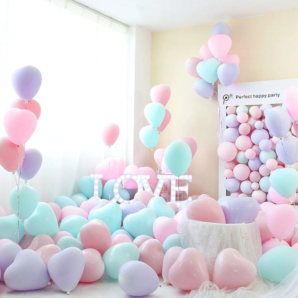 

100 Pcs Heart Shaped Balloons Romantic Decorative Bride Party Centerpiece Love Wedding Supplies Creative DIY Projects