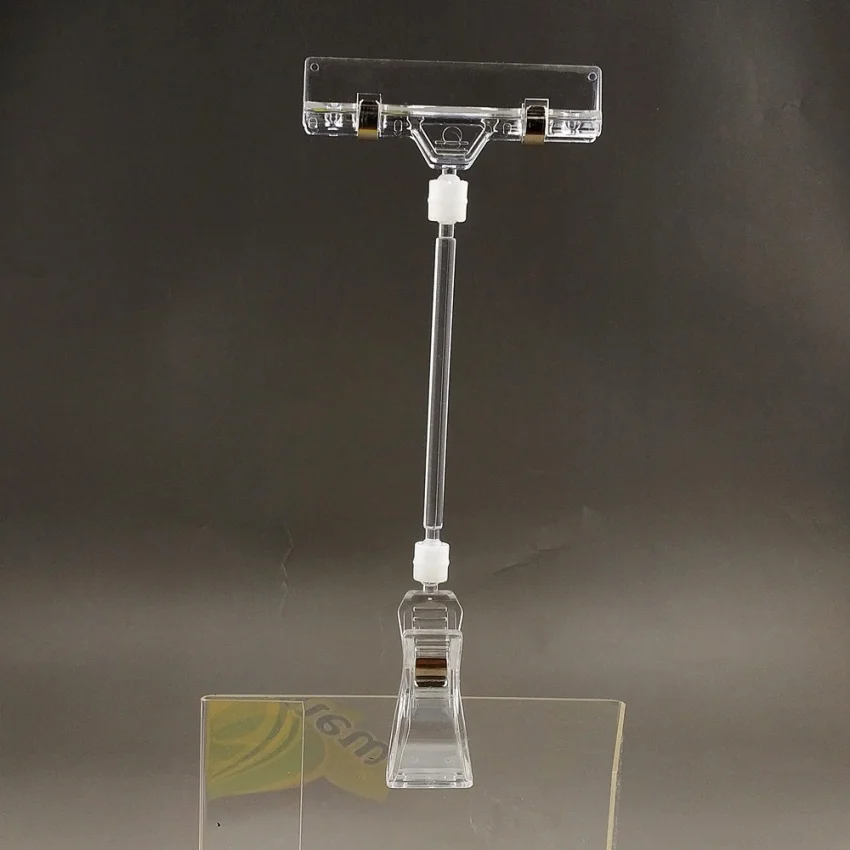 60pcs Plastic POP Price Label Sign Display Holders Spring Clips Pipe Tube Card Paper Tag Signage Advertising
