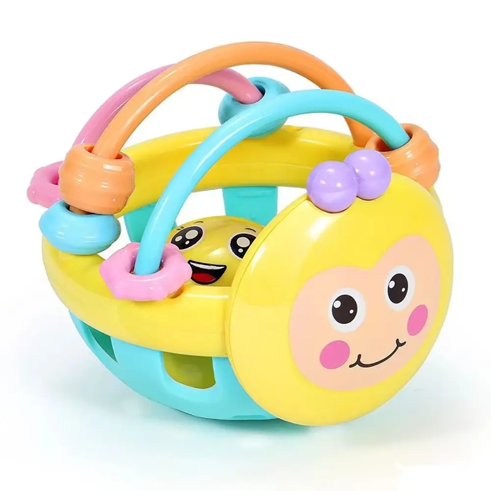 1Pcs Bee Shape Soft Teething Toys Develop Infant Plastic Teether Rattle Newborn Early Educational Touch Hand Grasping Ball