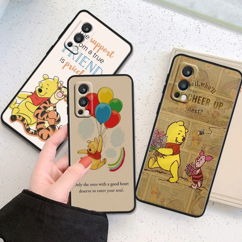 Disney Winnie Bear Cool For OnePlus 11 10T 10R 9R 8T 7T Nord N300 N200 N100 2T CE2 Lite N20 N10 Pro Black Soft Phone Case