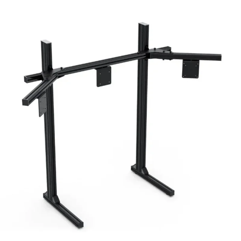 Custom Sim Racing Motion Simulator TV Screen Support with 4080 4040 Series T Slot Black Anodized Extrusion Triple Stand