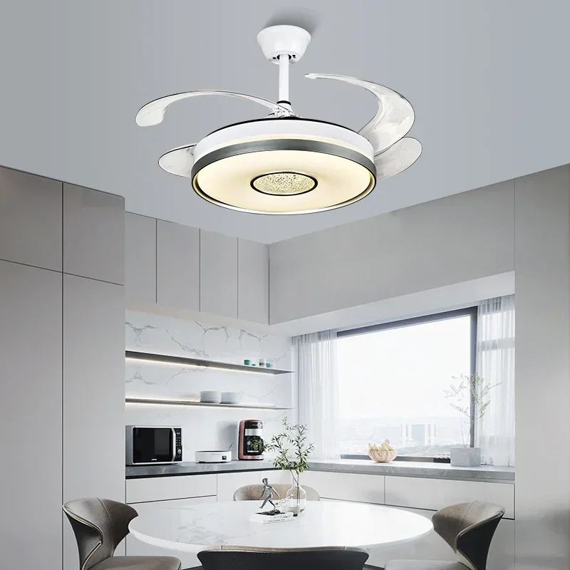 

Simple Modern Fan Chandelier Invisible remote control AC220V Ceiling Fan Light Living Room Decorative Light