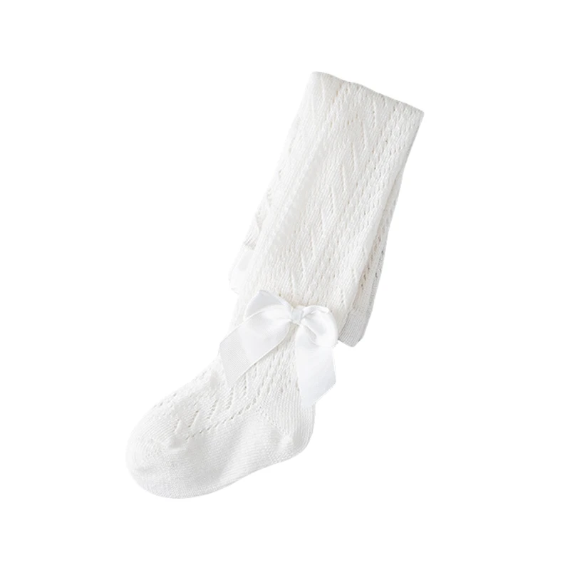 Collants en tricot torsadé pour bébés filles, leggings sans couture avec nœud, collants en coton pour tout-petits