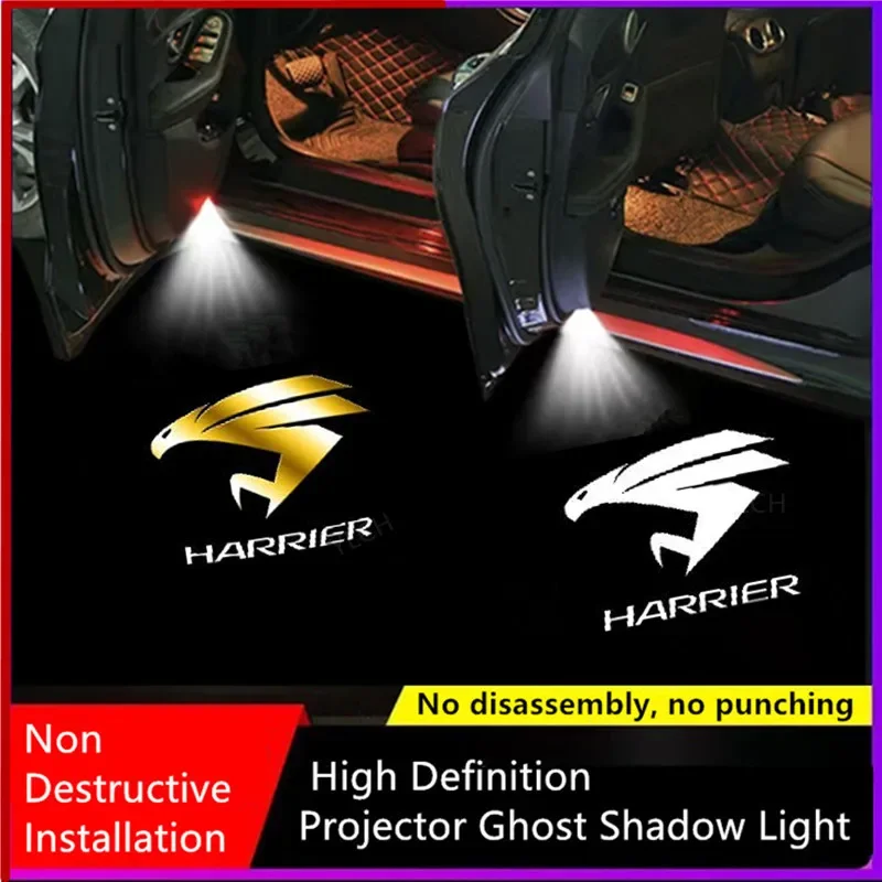 2Pcs For Harrier 2003 2004-2013 2014 2015 2016 2017 2018 2019 2020 2022 Led Car Door Logo Light HD Laser Welcome Projector Lamps