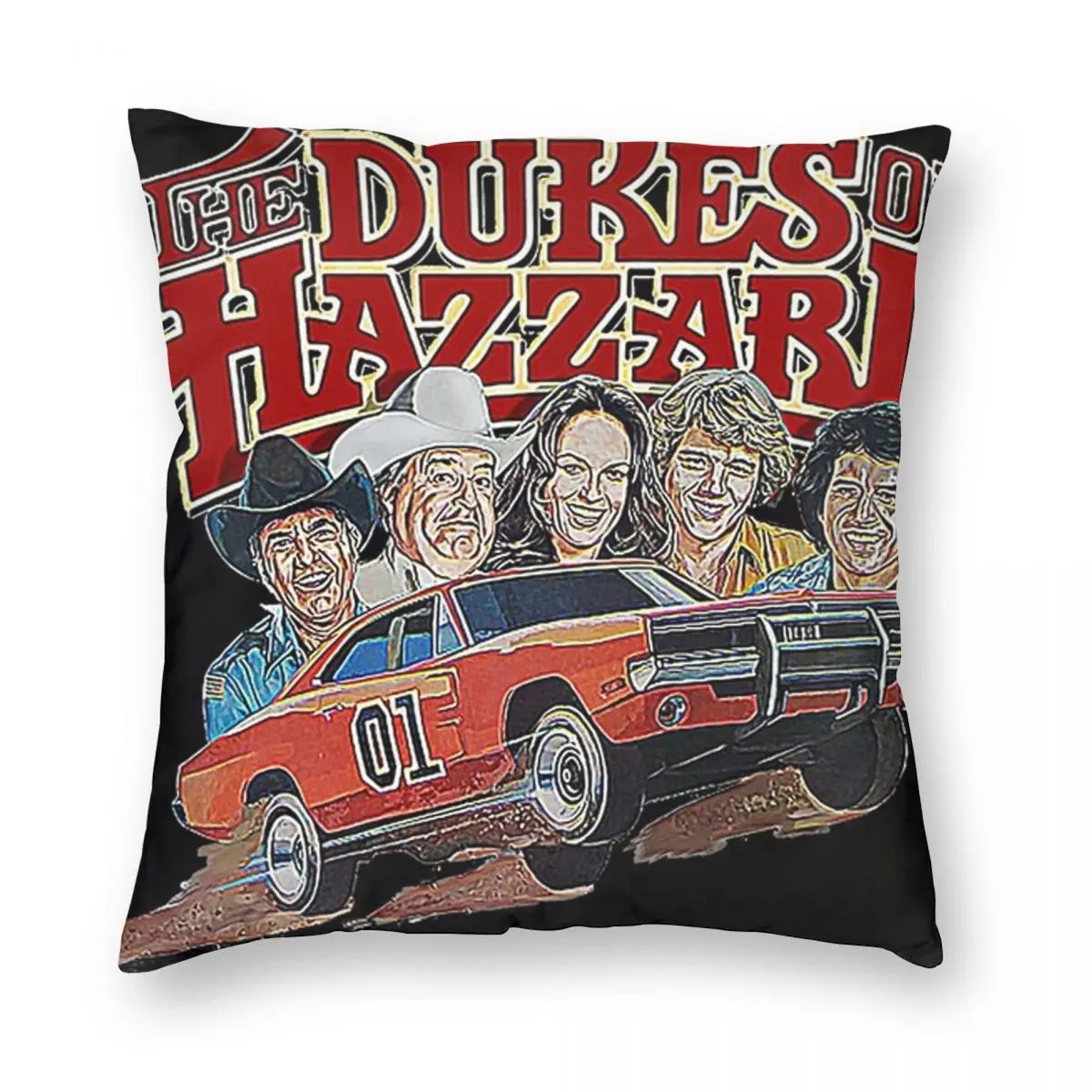 Dukes Of Hazzard And General Lee Pillowcase Polyester Linen Velvet Creative Zip Decor Throw Pillow Case Room Cushion Cover 45x45