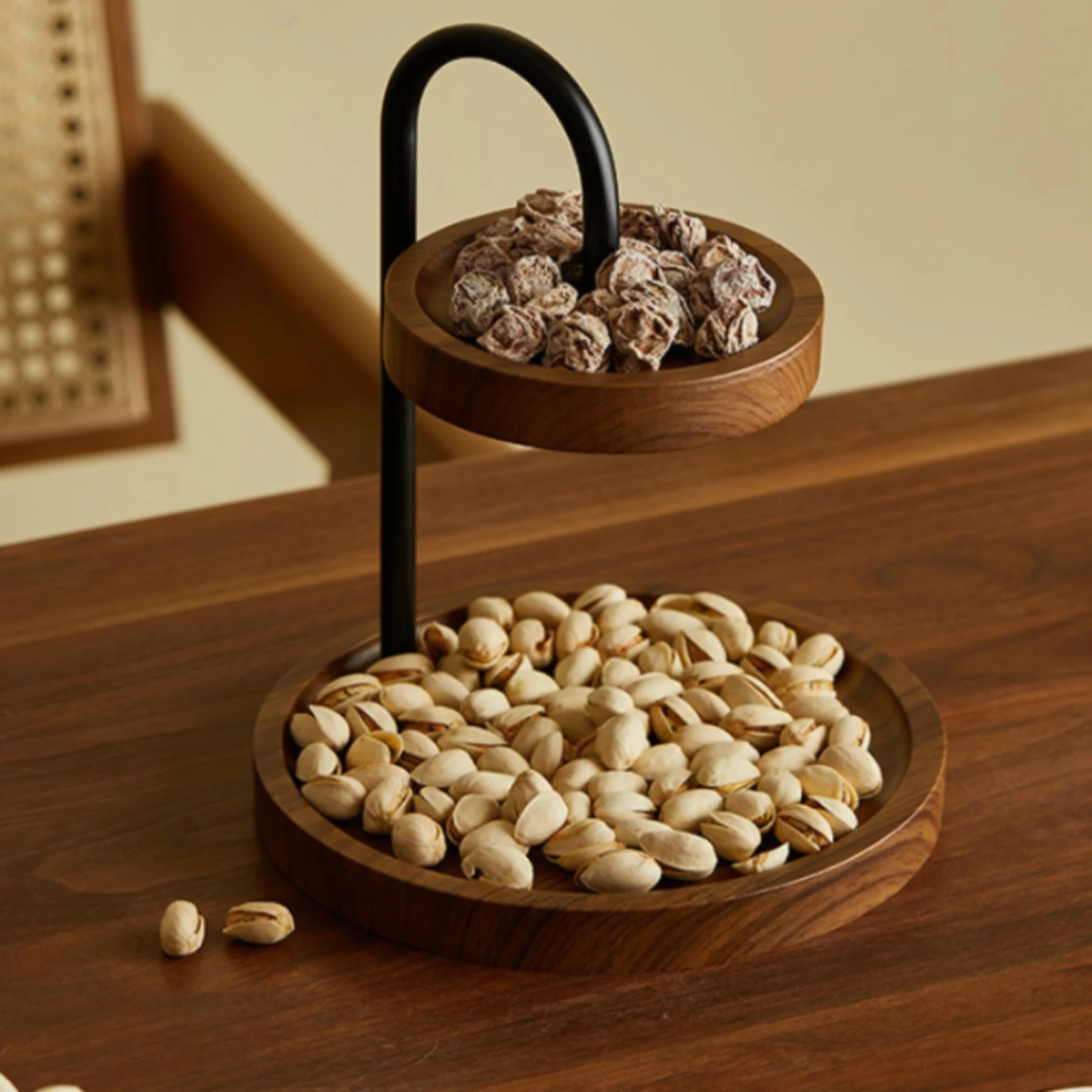 two-tier-tabletop-rack-black-metal-round-storage-rack-countertop-organizer-arched-support-display-riser-double-layer-for-desktop